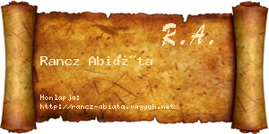 Rancz Abiáta névjegykártya
